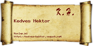 Kedves Hektor névjegykártya